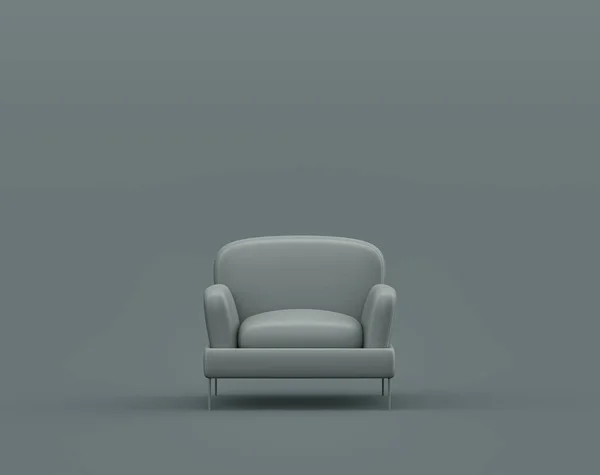 Single Armchair Monochrome Dim Gray Interior Room Single Gray Color — Stock Photo, Image