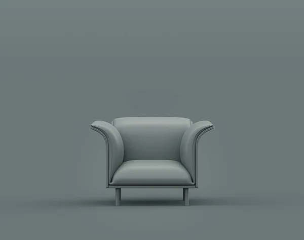 Single Armchair Monochrome Dim Gray Interior Room Single Gray Color — Stock Photo, Image