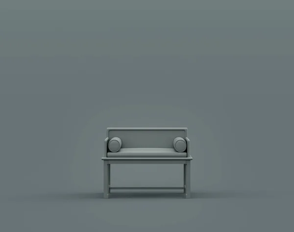 Single Chair Monochrome Dim Gray Interior Room Single Gray Color — Stock Photo, Image