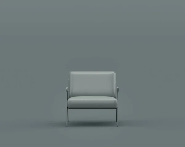 Single Chair Monochrome Dim Gray Interior Room Single Gray Color — Stock Photo, Image