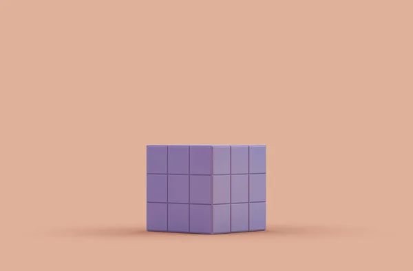 Juguete Cubo Rubik Color Pruple Monocromo Único Solo Color Amarillo — Foto de Stock