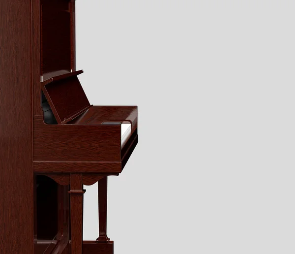 Música Instriument Piano Consola Madera Vintage Piano Vertical Estudio Oscuro — Foto de Stock