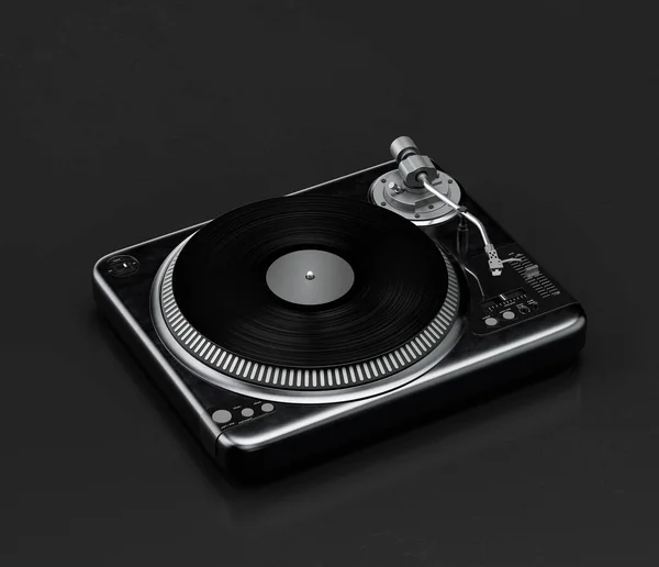 Music Instriument Turntable Mixer Equipment Dark Studio Nobody Rendering — Stock Photo, Image