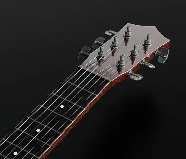 Musik Instriument Gitarr Handtag Mörk Studio Ingen Rendering — Stockfoto