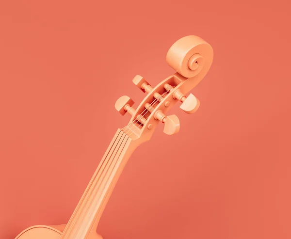 Monocromático Cor Laranja Única Alça Violando Estúdio Rosa Ninguém Renderização — Fotografia de Stock