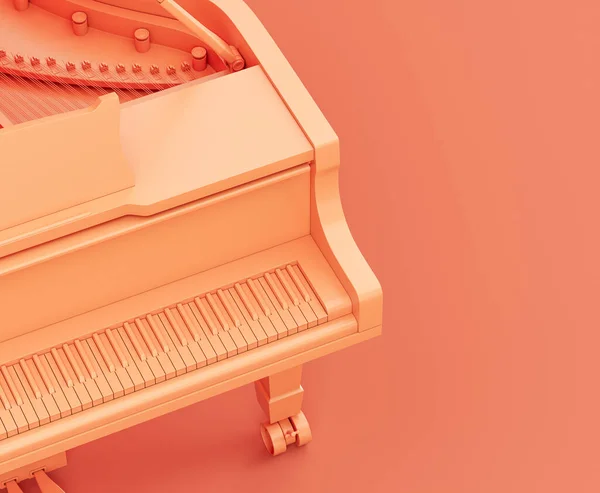 Monochrome Orange Color Black Grand Piano Pink Studio Nobody Rendering — Stock Photo, Image