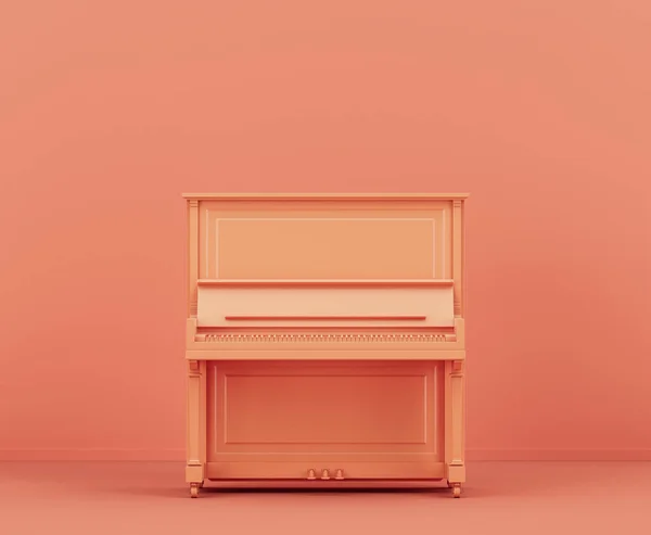 Monochrome Orange Color Vintage Wooden Console Piano Upright Piano Pink — Stock Photo, Image
