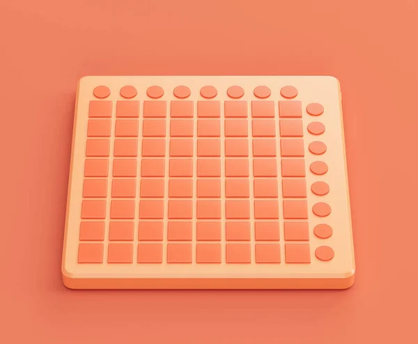 Monocromo Color Naranja Usb Midi Pad Controller Drum Effect Pad — Foto de Stock