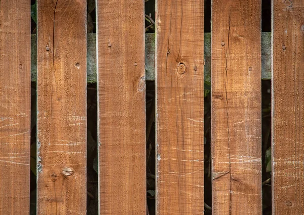 Brown Fence Background Vertical Wooden Planks Gaps Them — Stock Photo, Image