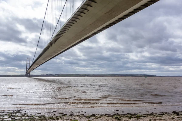 View Underside Humber Bridge Shoreline — Stock Photo, Image