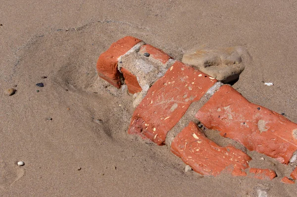 Verwitterte Ziegel Strand Von Fraisthorpe — Stockfoto