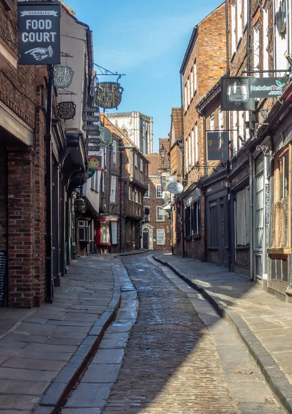 York Yorkshire Storbritannien 2021 Shambles York Utan Några Människor Covid — Stockfoto