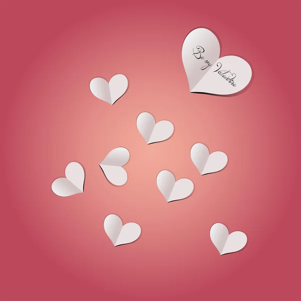 Paper hearts on background. — Stock Vector