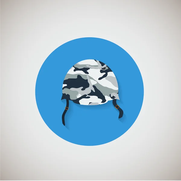 Combat helmet flat icon. Flat design style modern vector illustration. Isolated on stylish color background. Flat long shadow icon. Elements in flat design. EPS 10. — Διανυσματικό Αρχείο