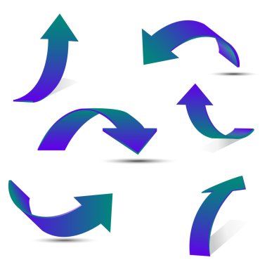 Degrade ok çıkartmaları kümesi