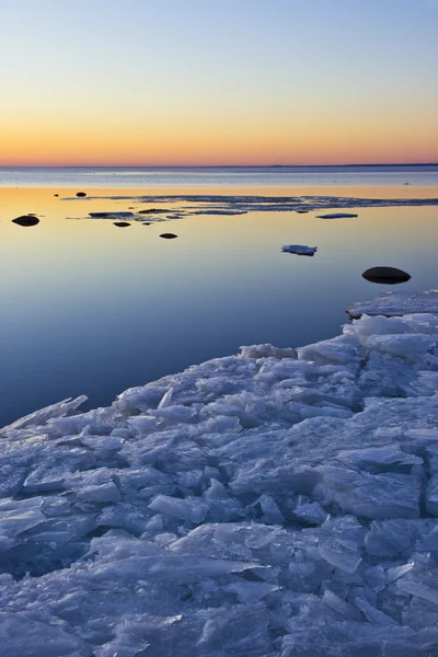 Sunset over the sea in the north Royalty Free Stock Images