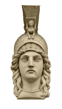Classical greek goddess Athena head sculpture clipart