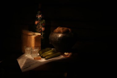 Ulusal iştah açıcı Rus votkası.