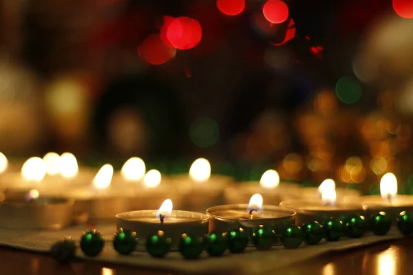 Christmas Candles Garlands — Stock Photo, Image