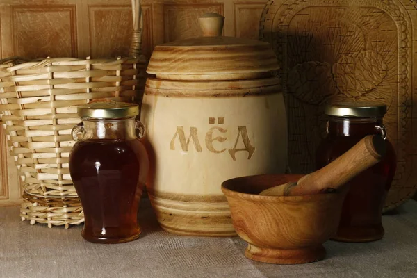 Still Life Honey Barrel — Stock Photo, Image