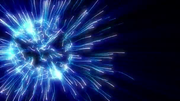 Abstract blue plasma ball with electric rays. Seamless loop. More color options available in my portfolio. — Stock Video