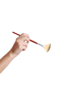 Makyaj için fırça ile el