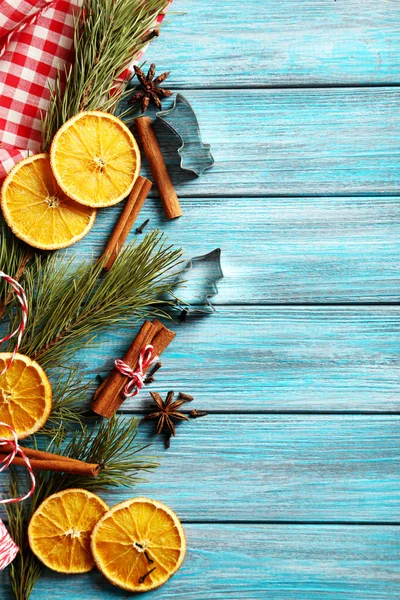 Noel ağacı dalı kurutulmuş portakal ile