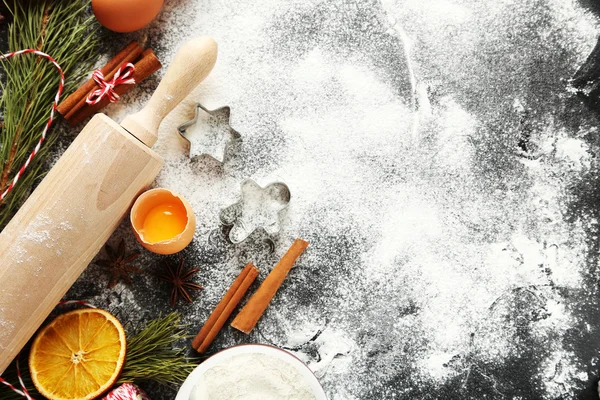 Christmas tree branch with dried orange — Stock Photo, Image