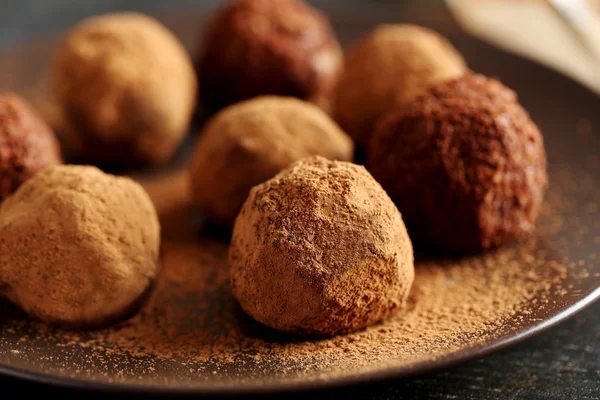 Zoete chocolade truffels — Stockfoto