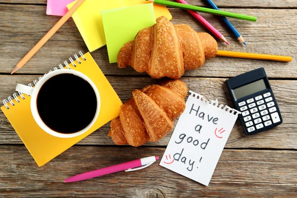 Papel con taza de café — Foto de Stock