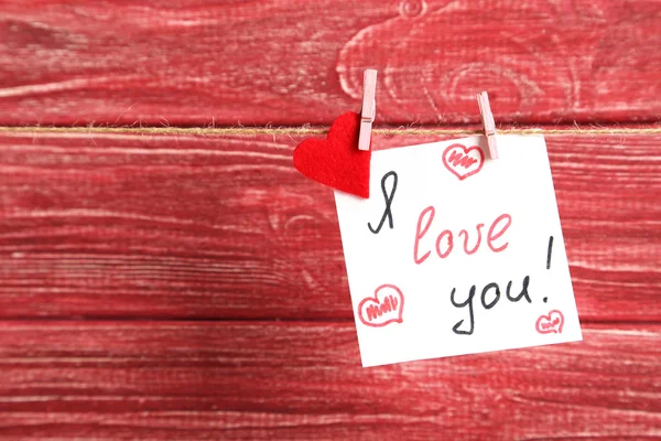 Paper and red heart — Stock Photo, Image