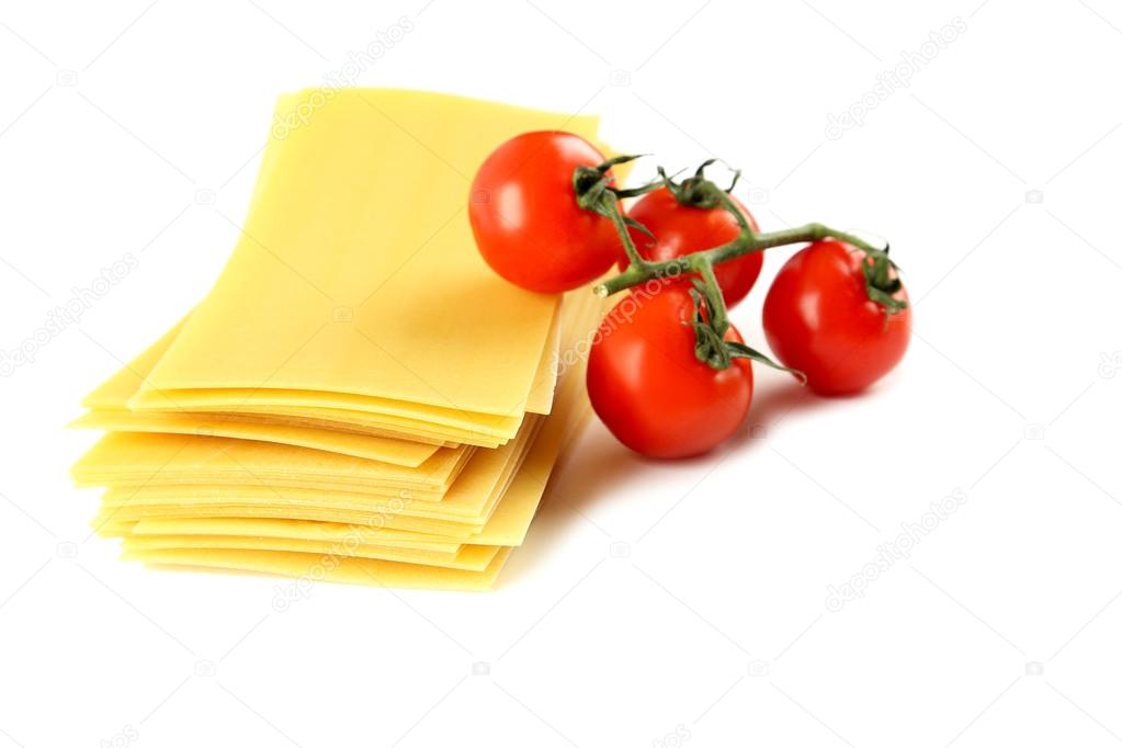 Lasagne with cherry tomatoes