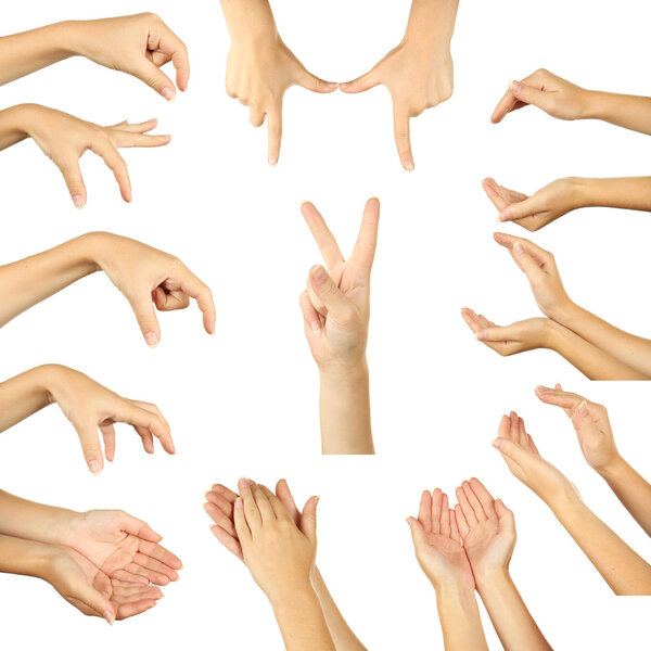 Hands gesturing collage