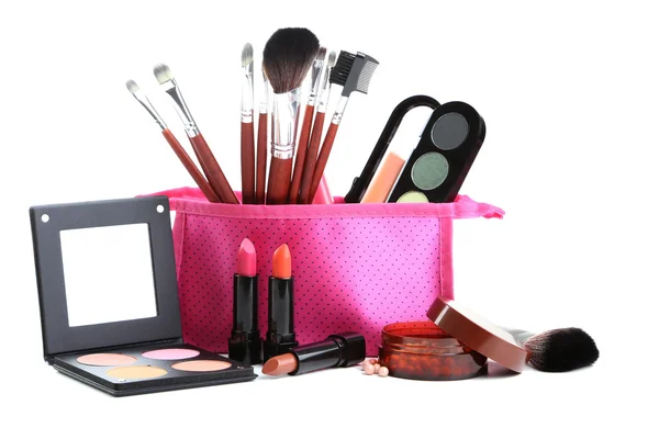 Štětec make-up a kosmetiku — Stock fotografie