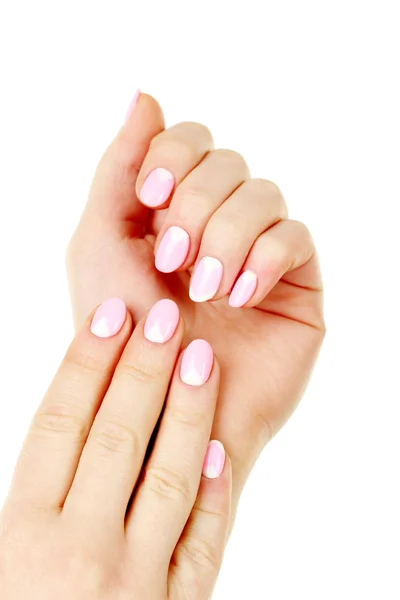 Manos femeninas con manicura — Foto de Stock