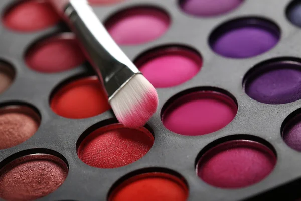 Makeup kartáč s paletou — Stock fotografie