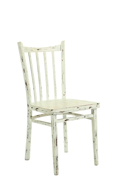 Old white wooden chair — Stock Photo, Image