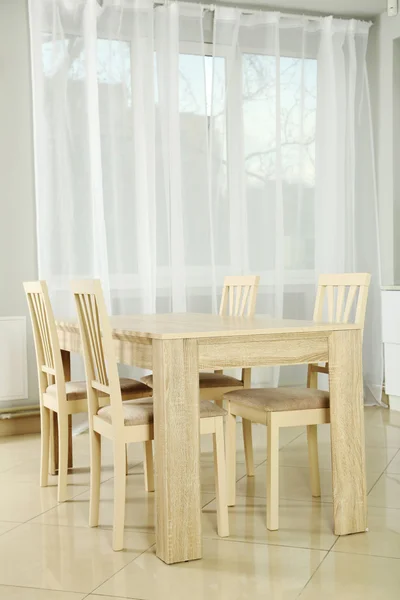 Wooden table and chairs — Stock Photo, Image