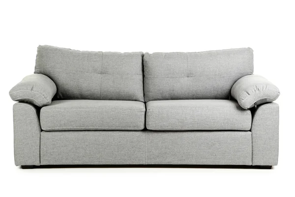 Graues Sofa auf weißem Grund — Stockfoto