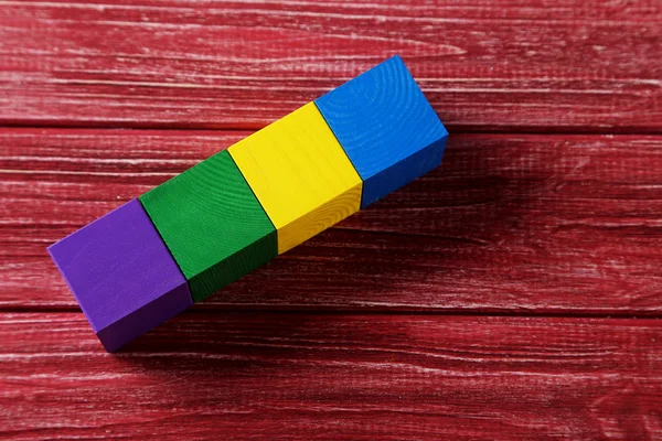 다채로운 나무 장난감 큐브 — 스톡 사진