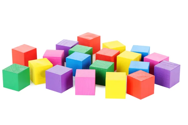 Kolorowe zabawki drewniane kostki — Zdjęcie stockowe