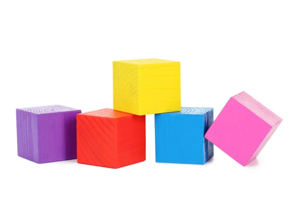 Cubes jouet en bois coloré — Photo