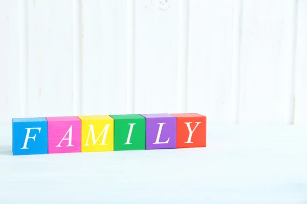 Colorful wooden toy cubes — Stock Photo, Image