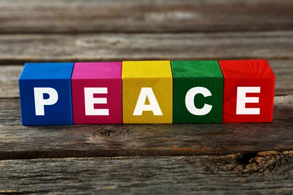 Cubes with text peace — Stock Photo, Image