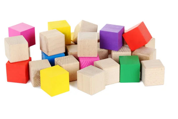 Colorful wooden toy cubes Stock Image