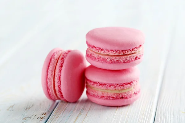 Lezzetli pembe macarons — Stok fotoğraf