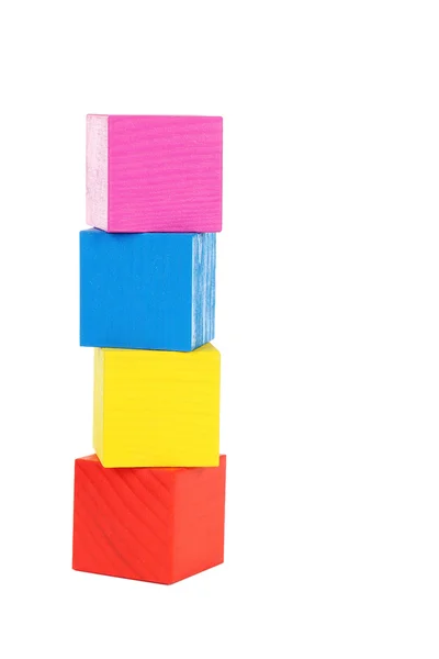 Барвисті дерев'яні іграшкові кубики — стокове фото