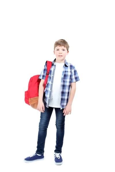 Junge mit Rucksack — Stockfoto