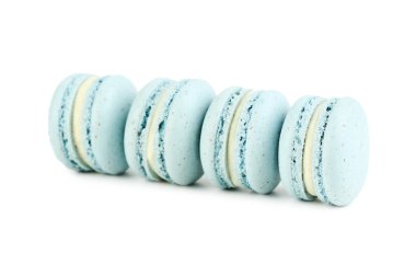 Fransız mavi macarons izole
