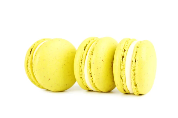 French yellow macarons isolated — Stock Photo, Image